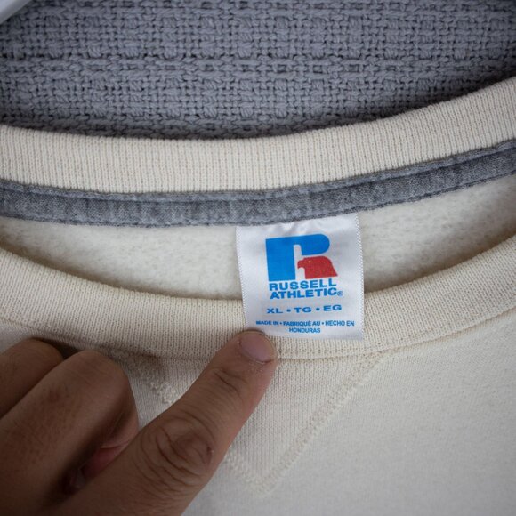 Seton School Cream Crewneck Sweater Mens XL - Picture 5 of 7